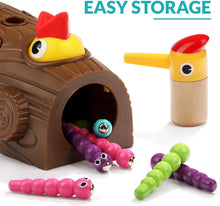 Carica l'immagine nel visualizzatore di Gallery, Nene Toys – Gioco Educativo per Bambini e Bambine di 2, 3 e 4 Anni – Picchio in Legno con Tronco e Bruchi Colorati – Giocattolo Magnetico – Ideale come Regalo Didattico in Età Prescolare