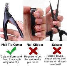 Carica l'immagine nel visualizzatore di Gallery, JJsctly 6x 3g Super Nail Bond Colla, 1x Tagliaunghie finte, Per Unghie Finte, Trasparente nail colla per Le Unghie Acriliche Professional da Salone di Bellezza