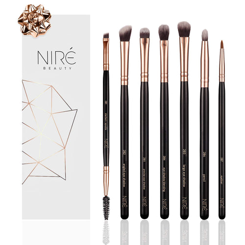 Niré Beauty Set Pennelli Occhi: Make Up Professionali Rosa Dorato - Ilgrandebazar
