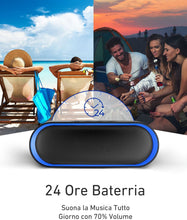 Carica l'immagine nel visualizzatore di Gallery, Cassa Bluetooth,24 Ore Altoparlante Bluetooth , 10W Bluetooth 5.0 Speaker Portatile Batteria Forte,IPX5,Vivavoce,Supporto TF Carda e 3.5mm Audio