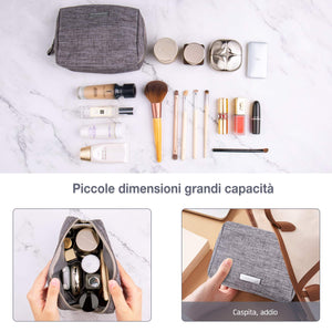 Icnow Mini Trousse,Trousse Make up Viaggio Impermeabile Borsa Trucchi Grigio - Ilgrandebazar