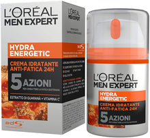Carica l'immagine nel visualizzatore di Gallery, Men Expert Crema Viso Uomo Idratante Anti-Fatica Hydra Energetic, con Estratto di Guaranà e Vitamina C, 50 ml