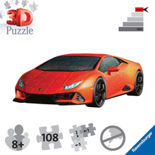 Carica l&#39;immagine nel visualizzatore di Gallery, Ravensburger 11238 Puzzle 3D, Lamborghini Huracán Evo, 108 Pezzi, Età Consigliata 8+, Puzzle Ravensburger Alta Qualità