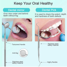 Carica l&#39;immagine nel visualizzatore di Gallery, Jkevow Pulizia Denti Dentale Tartaro Rimozione Pulisci Acciaio Pulizia Dentale Sbiancamento dei Denti kit 2 Teste (Blu)