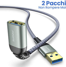 Carica l&#39;immagine nel visualizzatore di Gallery, AINOPE 2-Pezzi 2M Cavo Prolunga USB 3.0 Maschio A Femmina A 5Gbps Cavo Estensione USB 3.0 Placcato Oro per Chiavetta USB, Hub USB, Disco Rigido Esterno, Mouse, Stampante, Gamepad, ecc