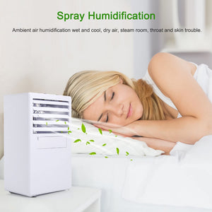 COMLIFE Aria Condizionata Portatile Climatizzatore Ventilatore da Tavolo 3 velocità Silenziosa 3 in 1 di Nebbia Umidificatore Purificatore d'Aria