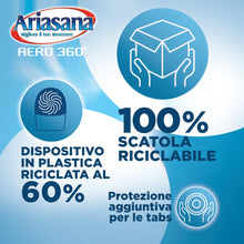 Carica l'immagine nel visualizzatore di Gallery, Ariasana Aero 360° kit Assorbiumidità (1 Dispositivo incl. 1 Ricarica Tab 450g), Deumidificatore non Elettrico e Riciclabile, Assorbi Umidità contro Condensa e Muffa