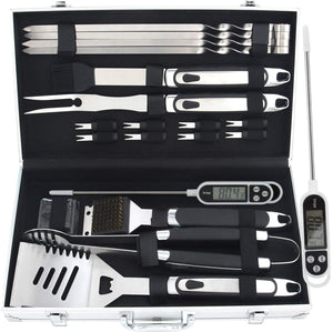 Romanticist 20pc Utensili Barbecue in Acciaio 44 x 8.8 x 19 cm, 20PCS - Ilgrandebazar