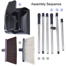 Carica l&#39;immagine nel visualizzatore di Gallery, FITODO Scopa e Paletta con Coperchio-121 cm Altezza Complessiva Pali in Nero - Ilgrandebazar