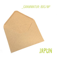 Carica l&#39;immagine nel visualizzatore di Gallery, Japun - Buste (100 pezzi) in carta kraft vintage/senza C6 - 163 x 112 mm - Ilgrandebazar