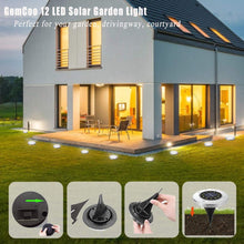 Carica l&#39;immagine nel visualizzatore di Gallery, Luci Solari Giardino 12 LED Lampade Led da Esterno, Bianco - Ilgrandebazar