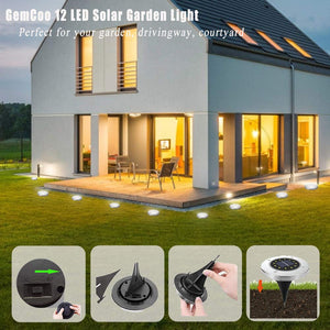 Luci Solari Giardino 12 LED Lampade Led da Esterno, Bianco - Ilgrandebazar