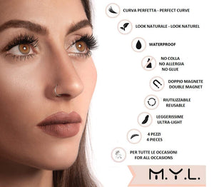 Ciglia Finte Magnetiche Riutilizzabili 2.0 by M.Y.L. | Effetto piccolo, nero - Ilgrandebazar