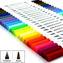 Carica l&#39;immagine nel visualizzatore di Gallery, 24 pennarelli con doppia punta, punta fine da 0,4 mm e Multicolore - Ilgrandebazar