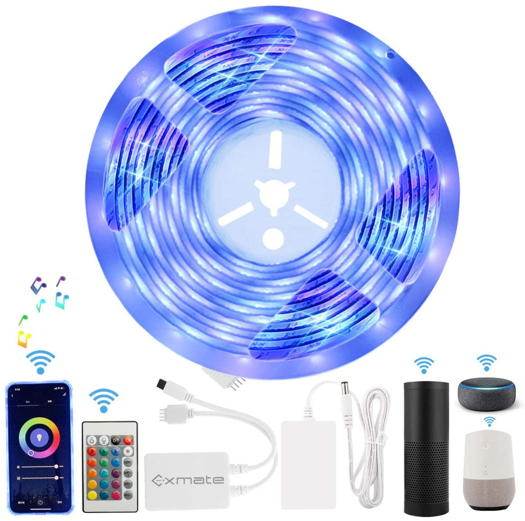 Alexa Striscia LED Intelligente WiFi, Maxcio 5M di Luci Led 5050 5 M