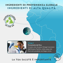 Carica l'immagine nel visualizzatore di Gallery, Omega 3 Olio di Pesce da 2000 mg - 660 mg EPA e 440 mg DHA per Porzione - 240 SoftGel Capsule di Olio di Pesce Puro - Fornitura per 4 Mesi - Prodotto nel Regno Unito da Nutravita