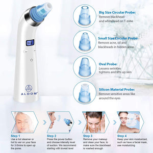 Aspiratore Punti Neri Rimozione di Comedone Aspira Punti Neri Estrattore Punti Neri Professionale Punti Neri USB Ricaricabile Rimozione Punti Neri Pulizia Viso Punti Neri per Comedoni Brufoli Acne