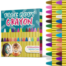 Carica l'immagine nel visualizzatore di Gallery, JamBer 28 Colori Face Paint, Face pastelli matite da Trucco sicure e atossiche per Bambini, Perfetto per Carnevale, Pasqua, Natale