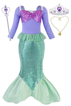 Carica l&#39;immagine nel visualizzatore di Gallery, AmzBarley Il Costume della Sirenetta Ariel 7-8 anni, Verde Con Accessori - Ilgrandebazar