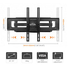 Carica l&#39;immagine nel visualizzatore di Gallery, SIMBR Supporto per TV da Parete 32-70&quot; 3D QLED OLED tv, NERO