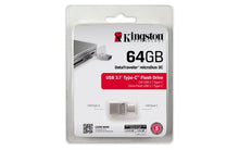Carica l&#39;immagine nel visualizzatore di Gallery, Kingston DataTraveler microDuo 3C DTDUO3C/64GB USB 3.0/3.1 Type-A e Nero - Ilgrandebazar
