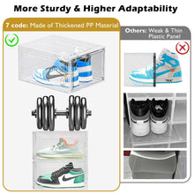 Carica l&#39;immagine nel visualizzatore di Gallery, 7 code Scatole per Scarpe, 6 Pezzi - Organizzatore di Scarpe Trasparente e Robusto con Porta Magnetica, Scatole di Stoccaggio Impilabili per Armadio, Contenitore per Sneaker e Stivali, Bianco