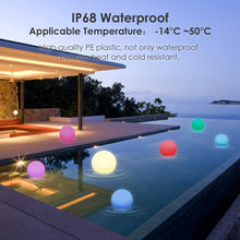 Carica l&#39;immagine nel visualizzatore di Gallery, Albrillo RGB Luci Solari Esterno - LED Lampada Solare Esterno Diametro 40 cm con Telecomando, 8 Colori Regolabili, USB Ricaricabile, IP68 Impermeabile, Lampada Sfera Giardino per Piscina, Spiaggia 40CM
