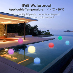 Albrillo RGB Luci Solari Esterno - LED Lampada Solare Esterno Diametro 40 cm con Telecomando, 8 Colori Regolabili, USB Ricaricabile, IP68 Impermeabile, Lampada Sfera Giardino per Piscina, Spiaggia 40CM