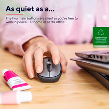 Carica l&#39;immagine nel visualizzatore di Gallery, Trust Yvi+ Mouse Wireless Silenzioso con Design Sostenibile, 800-1600 DPI, per Mano Sinistra e Destra, Microricevitore USB, Mouse Senza Fili Compatto per PC, Computer, Laptop, Mac - Nero