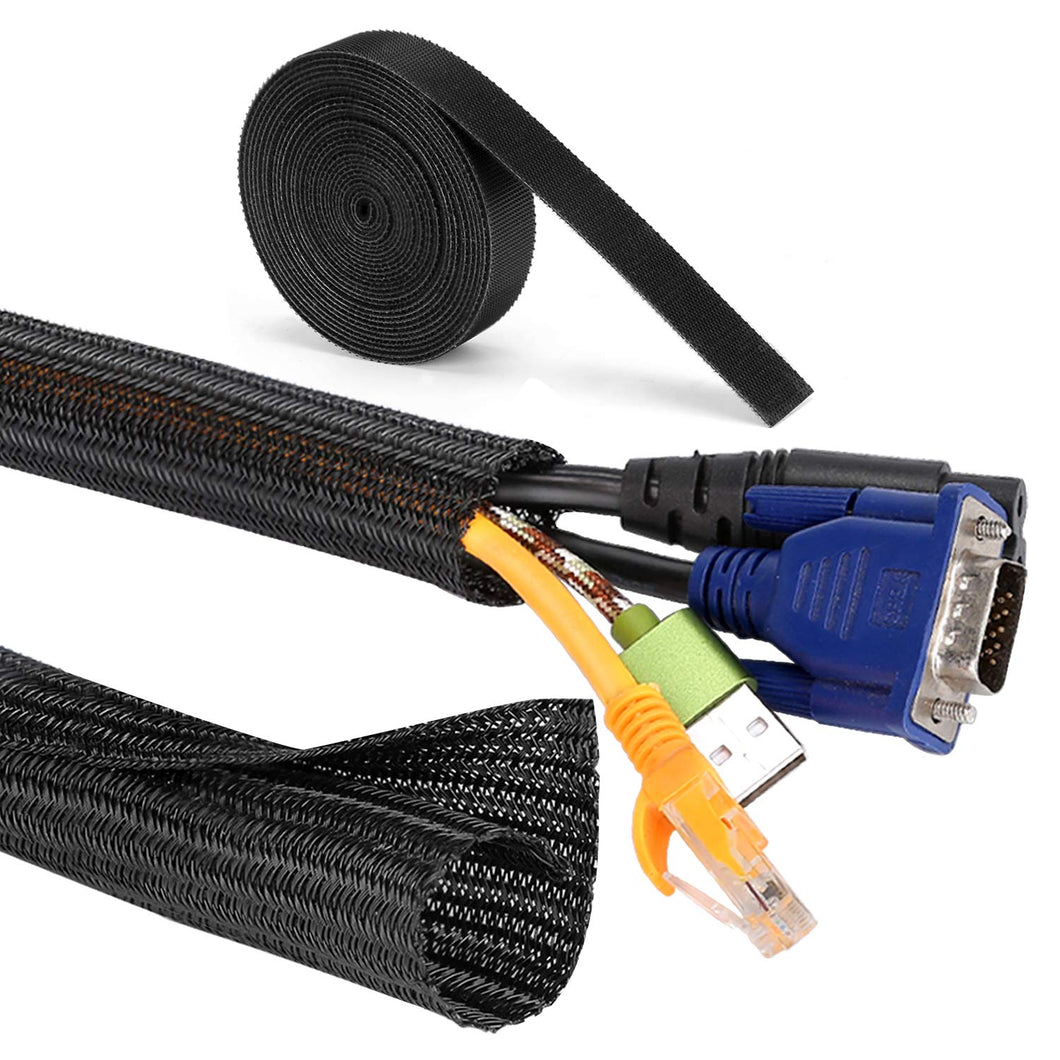 MOSOTECH Raccogli Cavi 3 Pezzi, 2 X 1,6M Guaina per 2x1,6m + 1x 3,1m, Nero3