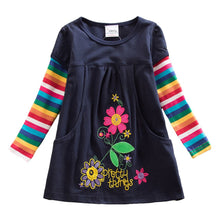 Carica l&#39;immagine nel visualizzatore di Gallery, VIKITA Vestito Ricamo Floreale Manica Lunga Casuale Cotone Bambina L323 5T - Ilgrandebazar