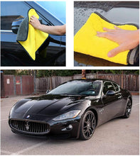 Carica l'immagine nel visualizzatore di Gallery, Faireach Panno Asciugatura Auto, Set da 4 pz,840GSM,Panni in Microfibra, Panno Pulizia Auto, Lucidare, Pulire, Rifinire e Antipolvere, Panni per la Cura dell’Auto, Auto Kit Lavaggio,40x40cm