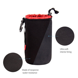 Sacchetti Lenti, 4 custodia per obiettivo Set proteggere lenti Black
