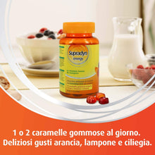 Carica l'immagine nel visualizzatore di Gallery, Supradyn Energy Integratore Multivitaminico Alimentare Completo, con Vitamine A, B, C, D, E e Coenzima Q10 contro la Stanchezza, 70 Caramelle Gommose, Gusto Ciliegia, Lampone e Arancia