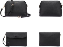 Carica l'immagine nel visualizzatore di Gallery, Borsa Donna Set Tracolla Spalla Borse a Mano Grande Progettista Medio Grande Moda Elegante 3 Pezzi Tote Crossbody Clutch Nero