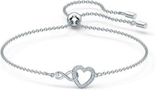 Carica l'immagine nel visualizzatore di Gallery, Swarovski Braccialetto Infinity Heart, Bianco, Placcato Rodio