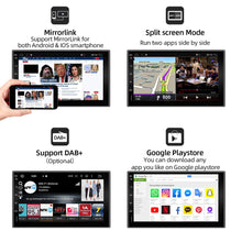 Carica l&#39;immagine nel visualizzatore di Gallery, YUNTX Android 10.0 Doppio Din Autoradio - GPS 2 Din - Telecamera Posteriore Gratuiti - 7 Pollice - Supporto DAB + / Controllo del volante / 4G / WiFi/Bluetooth/Mirrorlink/Carplay/USB/SD - Ilgrandebazar