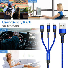 Carica l'immagine nel visualizzatore di Gallery, ZKAPOR Multi Cavo di Ricarica, 3 in 1 Multiplo Cavetto Micro USB Tipo C...