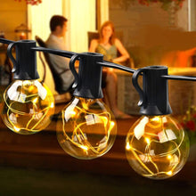 Carica l&#39;immagine nel visualizzatore di Gallery, Catena Luminosa Esterno G40 LED, GlobaLink IP65 Catene Luminose per Esterni 11.7M 30+3 G40 Lampadine LED, Luci da Esterno Decorative per Natale Nozze Matrimonio Casa Giardino Feste Estern-Bianco Caldo
