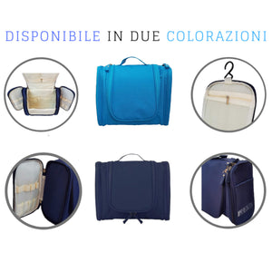 Beauty Case Viaggio Donna Uomo Appendibile (Azzurro) Organizer Bagno Azzurro - Ilgrandebazar