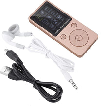 Carica l'immagine nel visualizzatore di Gallery, PUSOKEI Lettore MP3, Lettore Musicale MP4 da 32 GB con registratore vocale/Cuffie, Supporto del Formato Video AMV, Risparmio energetico Regolabile e modalità di Sospensione(Oro Rosa)