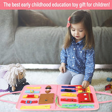 Carica l'immagine nel visualizzatore di Gallery, FORMIZON Giocattoli Educativio, Busy Board per Bambini, Giocattoli Montessori, Board attività per Bambini per L'Apprendimento delle Abilità di Vita, Sensoriali Giochi per Bambini 1-4 Anni (Pink)