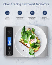 Carica l&#39;immagine nel visualizzatore di Gallery, Drcowu Bilancia Cucina Digitale, 15kg Bilancia da Cucina Professionale con Funzione Tare, Grande Display LCD, Alta Precisione 1g/0,1oz Pesa Alimenti, Facile da Leggere e da Usare, Argento