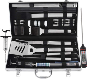 grilljoy 25 pc 25pcs, Set barbecue 25 pezzi con impugnatura resistente - Ilgrandebazar
