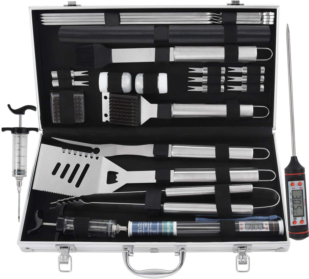 grilljoy 25 pc 25pcs, Set barbecue 25 pezzi con impugnatura resistente - Ilgrandebazar