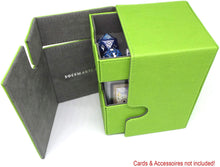 Carica l&#39;immagine nel visualizzatore di Gallery, docsmagic.de Premium Magnetic Tray Box (100) Light Green + Deck Divider - MTG - PKM - YGO - Porta Mazzo Verde Chiaro
