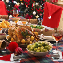 Carica l&#39;immagine nel visualizzatore di Gallery, Synchain Copertura della Sedia di Natale, 6 Pezzi Coprisedie Natalizie ，Babbo Natale Cappello Sedia con 6 Pezzi Forchetta Coltello Cappelli di per Decorazione della tavola della Festa di Natale