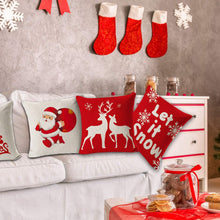 Carica l&#39;immagine nel visualizzatore di Gallery, Annhao Natale Federe 4 Pezzi, Federe per Cuscini in Morbido Lino Decorazioni Natalizie Divano, Auto, Letto, Decorazioni per Divano, 45x45cm, con Cerniera Invisibile.