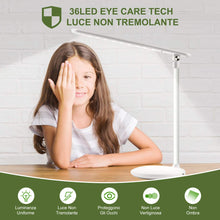 Carica l&#39;immagine nel visualizzatore di Gallery, Lampada Scrivania 36 LED USB, Ricaricabile con 180° Moderno, Bianco
