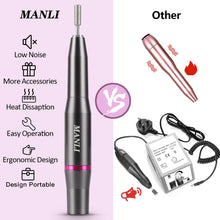 Carica l&#39;immagine nel visualizzatore di Gallery, Manli - Limaunghie elettrico, fresa elettrica per unghie, set per manicure, pedicure, con 11 corpi intercambiabili e 36 nastri abrasivi